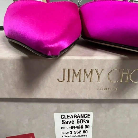 Jimmy Choo Saeda 100 fuschia crystal heels - Picture 12 of 14